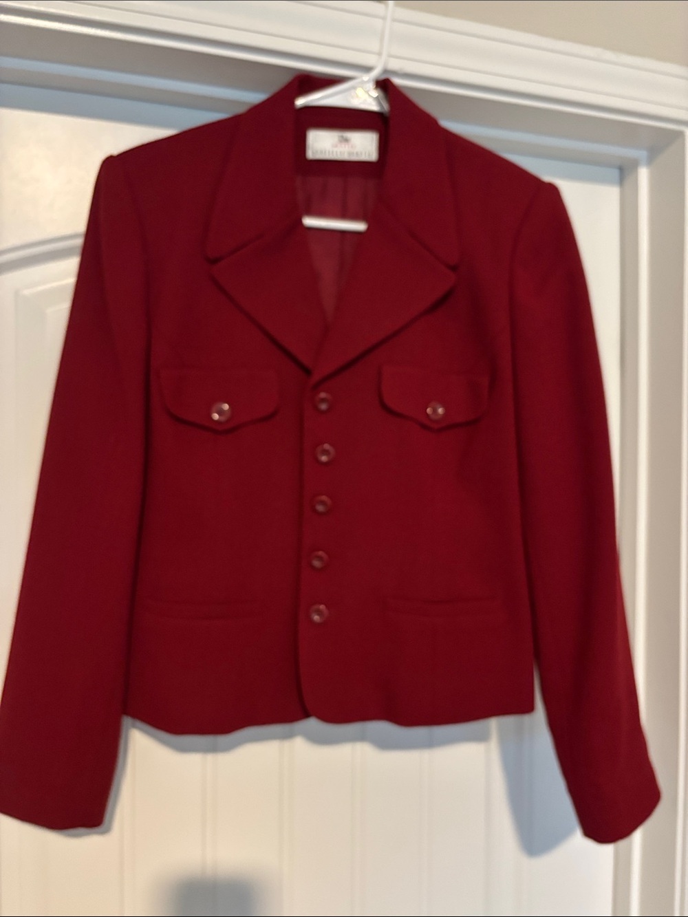 Women's Tailored Red Button-Front Blazer